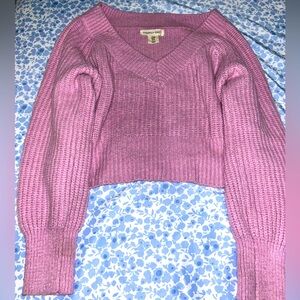 Pink knit crop sweater